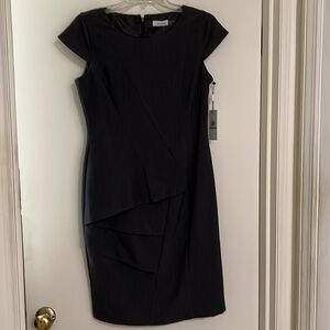Calvin Klein women's cap sleeve grey stretch dress lined size 8~ NWT!